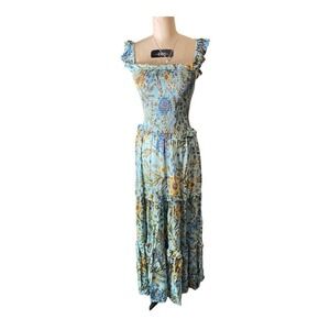 Anthropologie Able the Label Floral Smocked maxi dress size Small